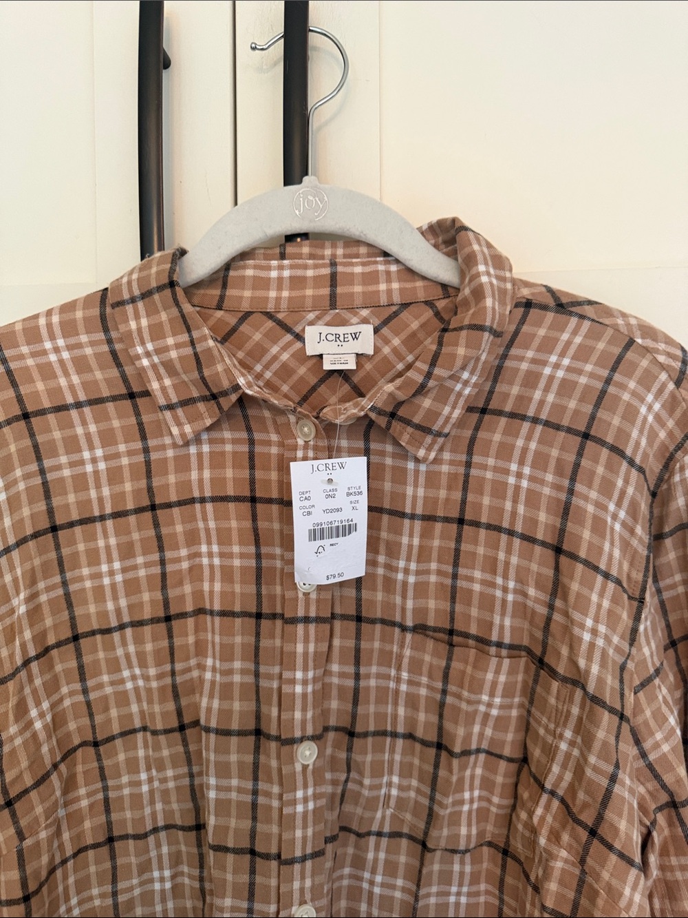 J. Crew Tan Plaid Cotton Button-Down Shirt - Picture 8 of 10